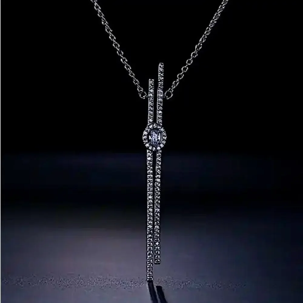 Steroids Silver Cubic Zircon Necklace Minimalist